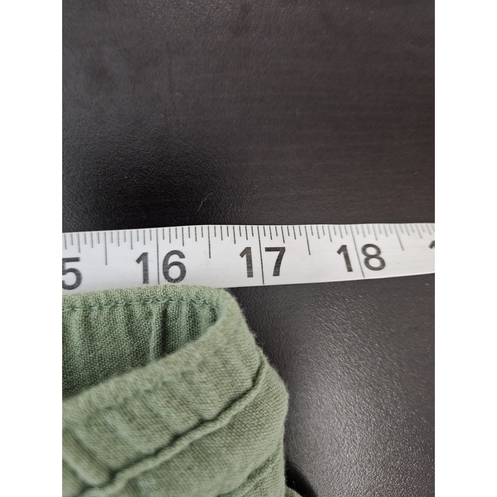 Old Navy Linen Blend Shorts Weeping Willow Green Drawstring Elastic Waist Women' - Picture 3 of 8